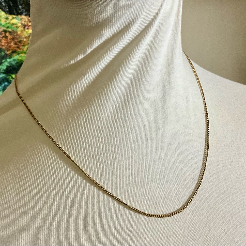 ACo 1/20 12K Chain Spring Ring Clasp Necklace Vintage Unisex